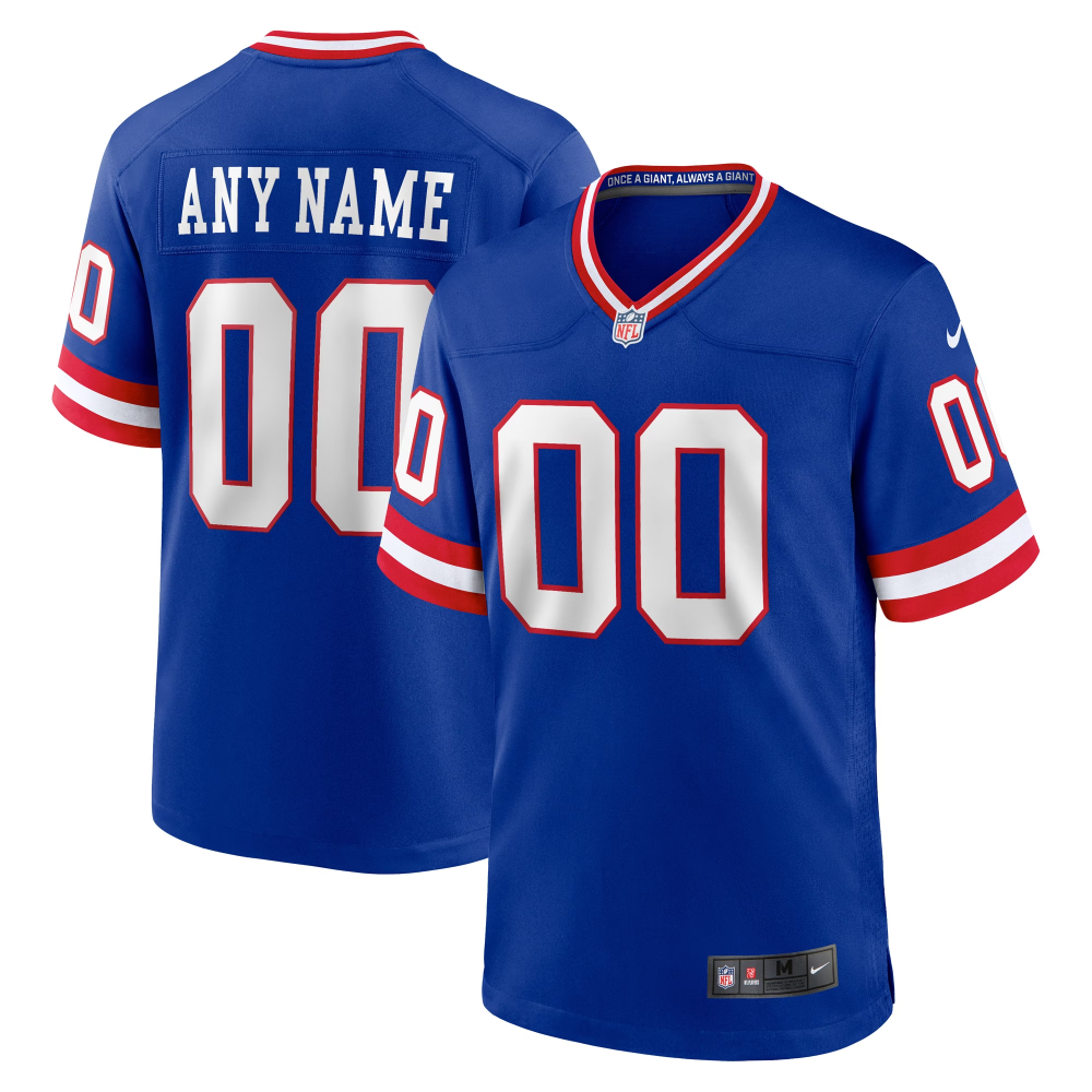 Men's New York Giants ACTIVE PLAYER Custom Royal Classic Stitched Game Jersey Men's New York Giants ACTIVE PLAYER Custom Royal Classic Stitched Game Jersey